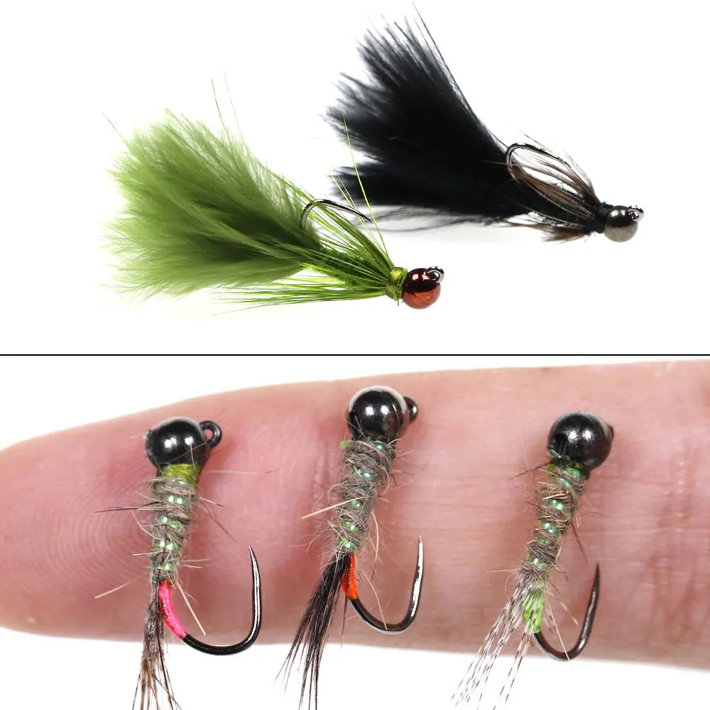 Bimoo Ninfas Jig Perdigón sin muerte – Cabeza tungsteno para trucha - imagen 4