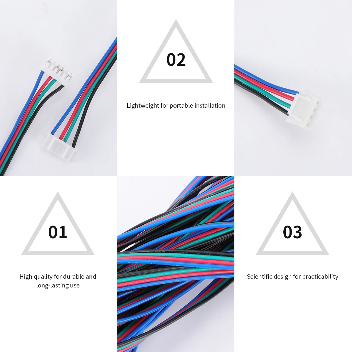 

10 PCS Integrated Stepper Motor Wire White Terminal Connector Printer Cable Cables for