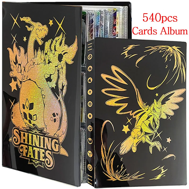 

9 Pocket 540PCS Cards Album Book Letters Anime Peripherals Collection Holder Game Card Binder Folder Loaded List Kids Toy Gift