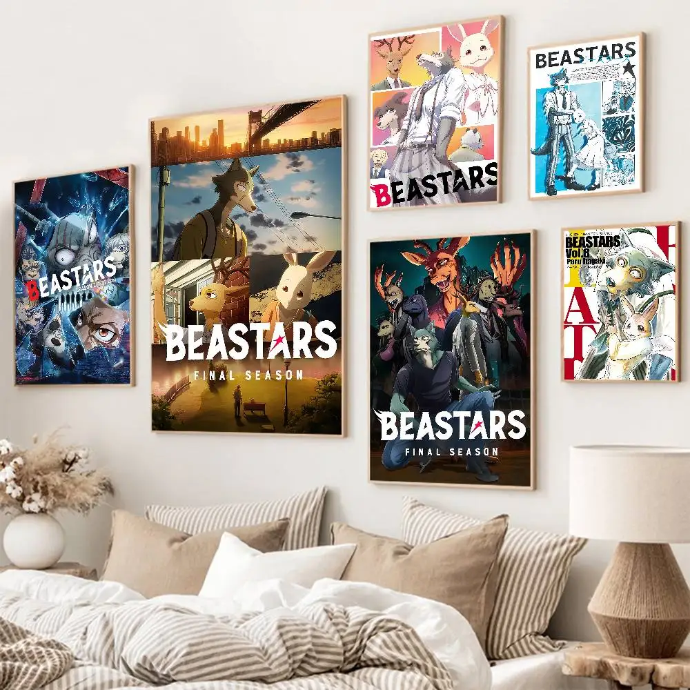 Drama Anime BEASTARS Vintage Posters Sticky Retro Kraft Paper Sticker DIY Room Bar Cafe Kawaii Room Decor