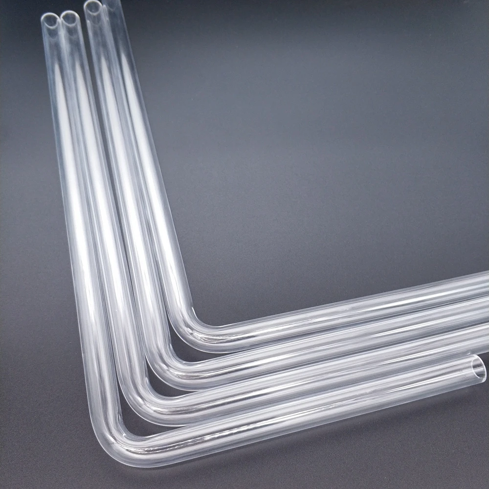 BYKSKI PMMA / PETG Hard Tube ( OD12mm / OD14mm / OD16mm  ) + 2mm Thickness + 90 Degrees Bending Tube Transparent 4pcs/Lots