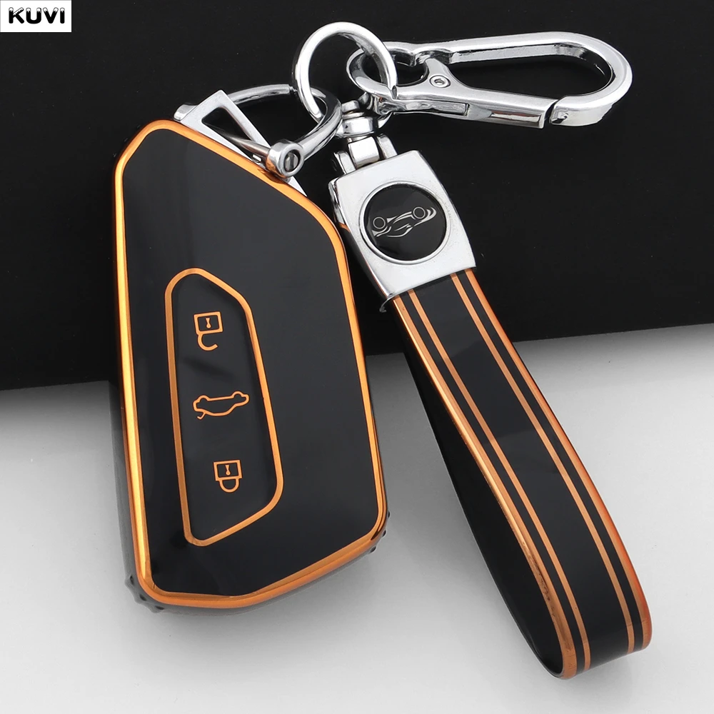 For VW Volkseagen Golf 8 MK8 ID.3 ID.4 Cupra Skoda Octavia A8 SEAT Leon MK4 2020 2021 Formentor Tarraco TPU Car Key Case Cover