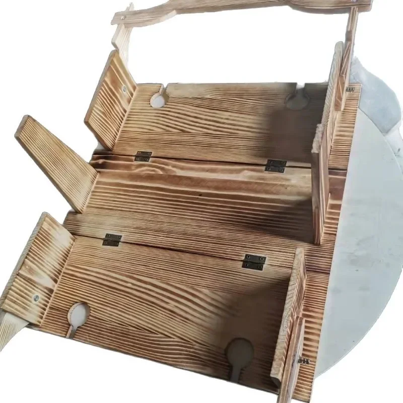 

Outdoor Wooden Folding Table Multifunctional Picnic Basket 2-in-1 Picnic Table Portable Portable Storage