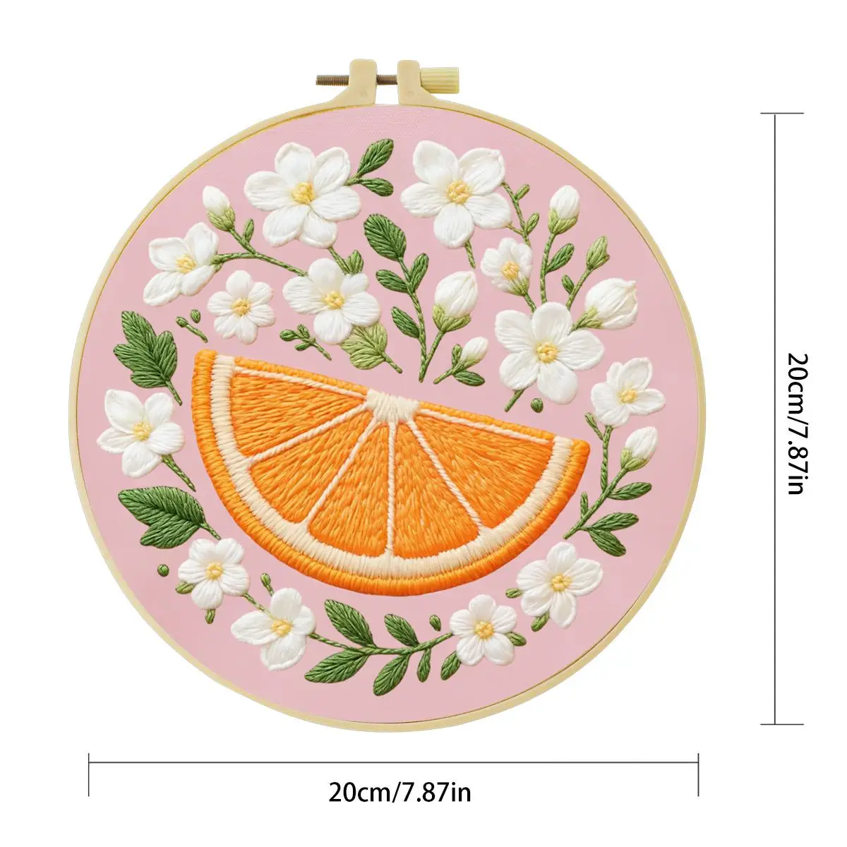 1 Stück 20X20CM/15X15CM 7,87/6,3 Zoll Orange Stickerei-Starter-Kit DIY-Kit DIY-Stickerei-Set Handarbeiten Nadelkunst Heimdekoration – Detail 4