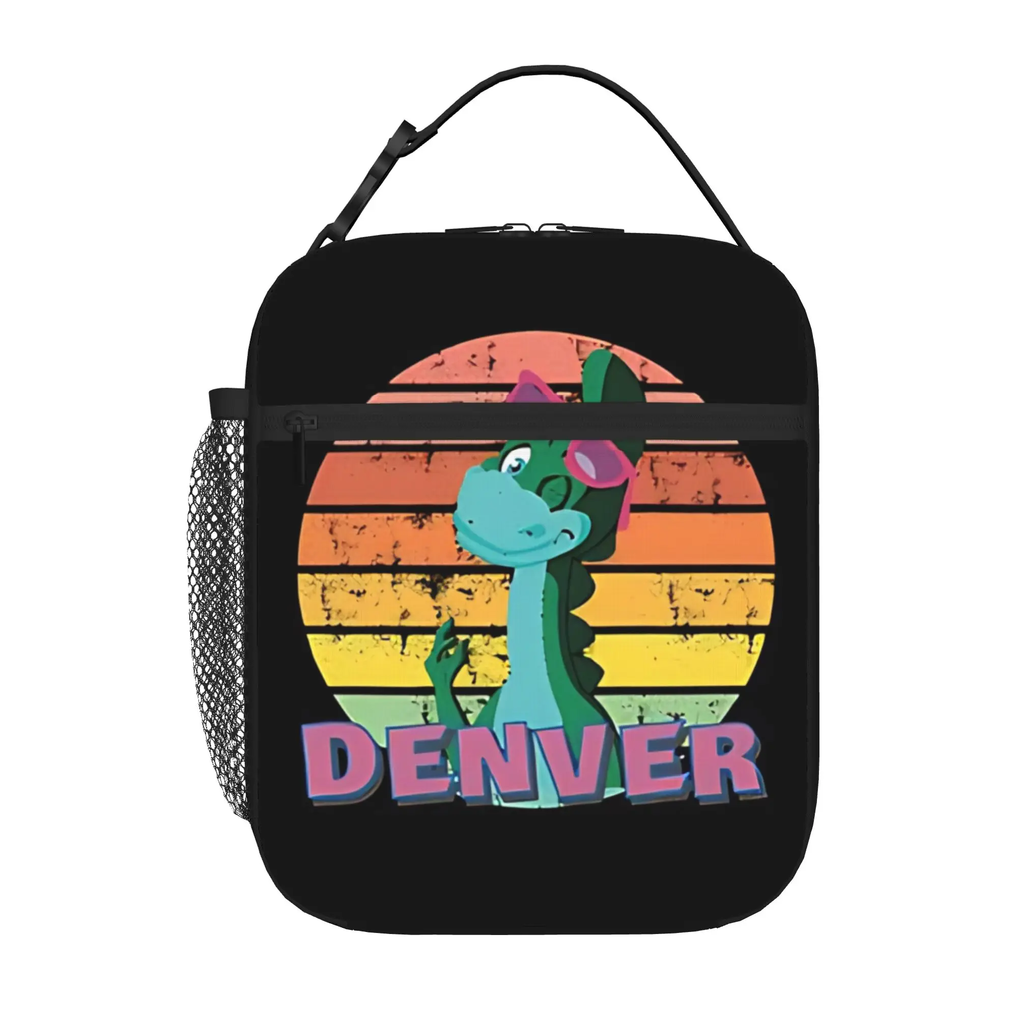 1 Piece Portable Lunch Container Friendly Rock Dinosaur Zipper Closure Durable Pocket Denver  For Lunch Box Bag