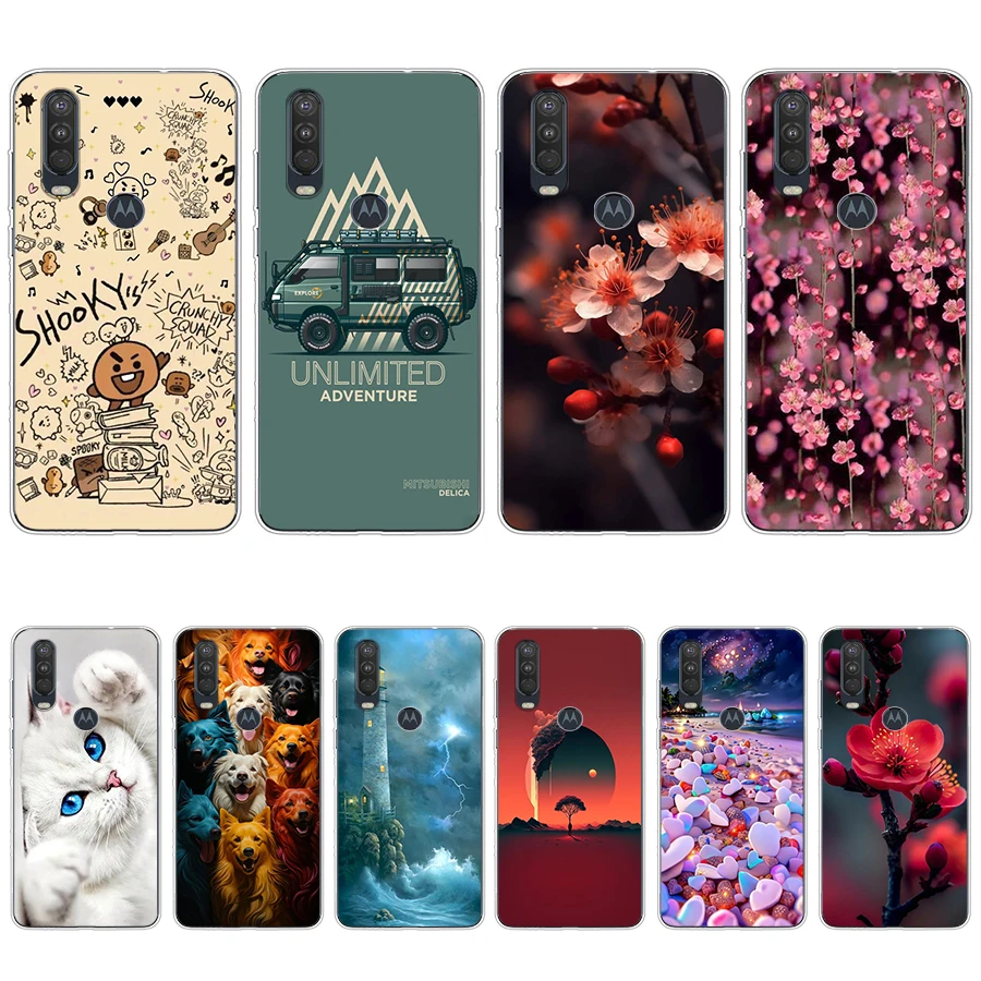 S5 colorful song Soft Silicone Tpu Cover phone Case for Motorola One Action