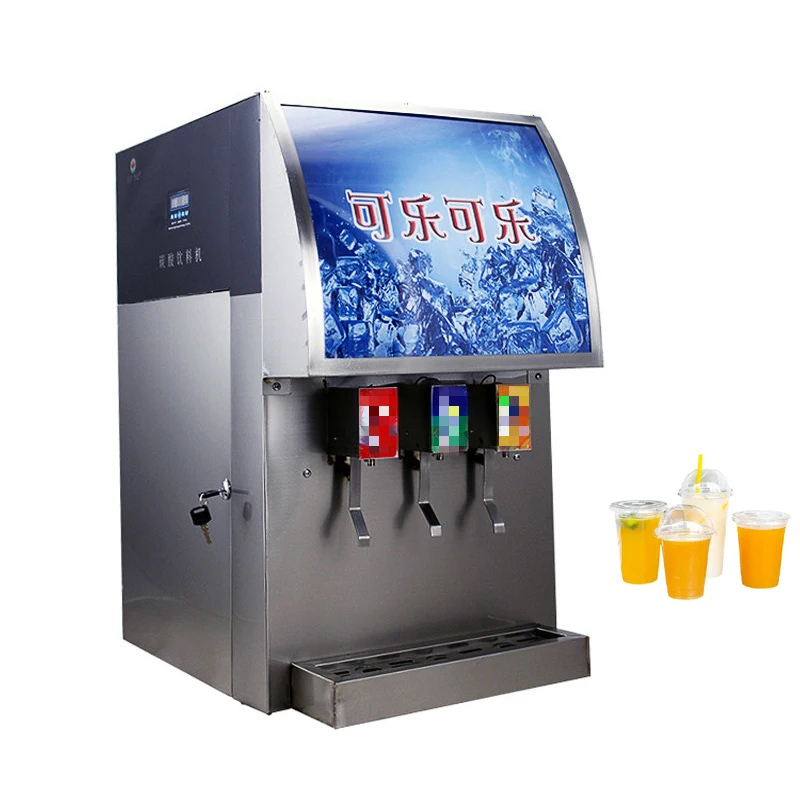 Commercial Cola Dispenser Soda Fountain Machine 3 Flavor Coke Mix Machine For Cold Drink Shop Carbonated Beverage Cup Splitter