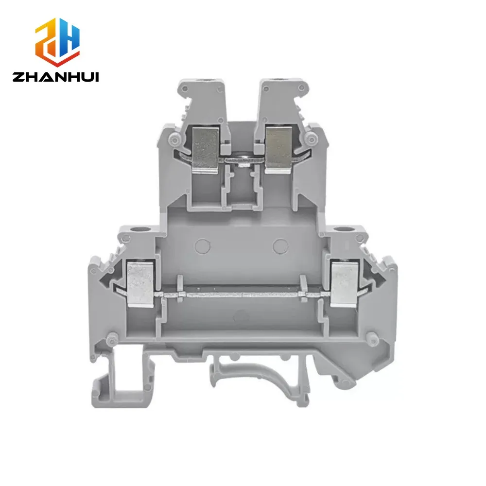 5Pcs UKK5 Double Level DIN Rail Terminal Blocks, 0.2-4mm² Screw Wiring Connectors, Industrial Feed-Through Electrical Terminals