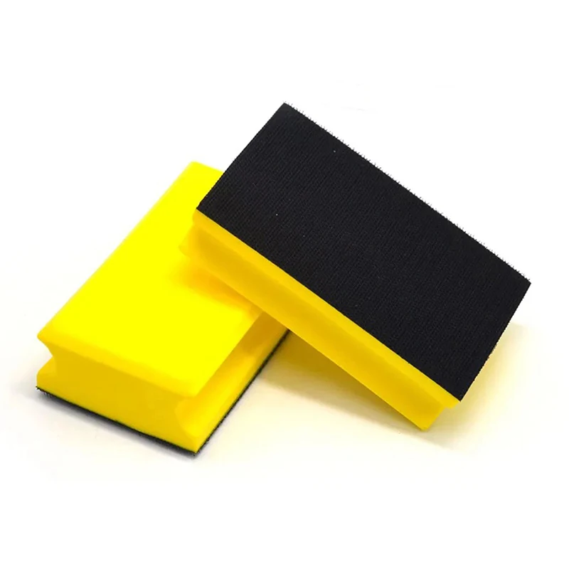 Manueller Schleifblock, Pu-Schleifpad, 71 x 120 mm, Polierpad, hintere Hakenschlaufe, Schleifblock zum Schleifen von Holz