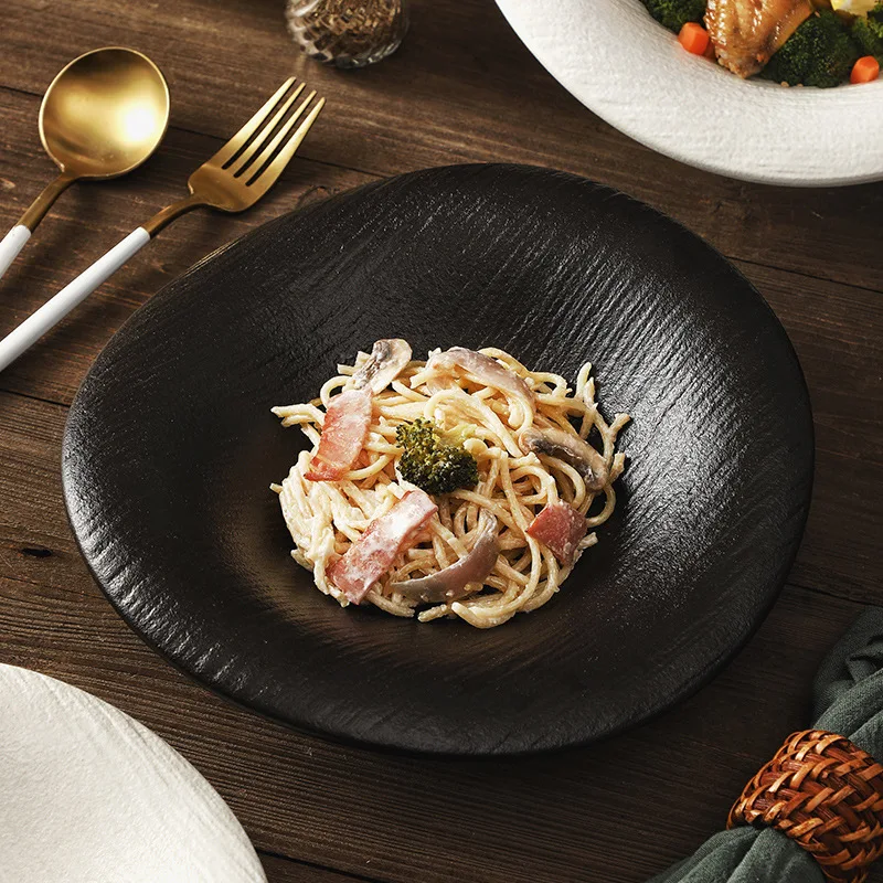Cloud Shaped Ceramic Salad Plate Western Dining Dish Hotel Quality Vegetables Dessert Bowl Easy to Clean Short Sleeve T-Shirt
