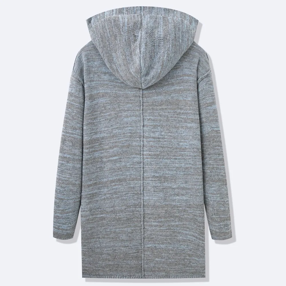 Men Cardigan Sweaters Hooded Coat Full Sleeve Solid Coats Casual Loose Outerwear Splice Open Stitch Autumn Winter 2024