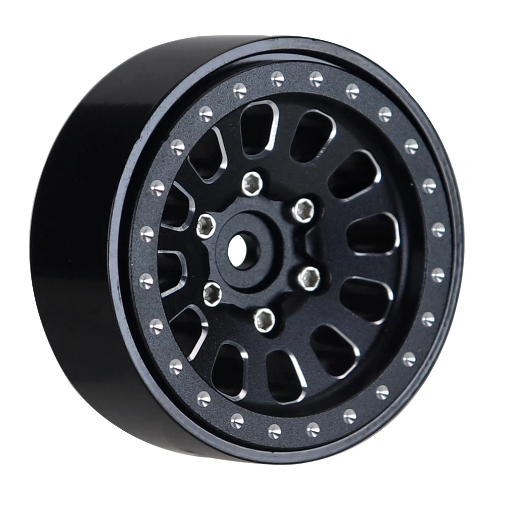 4 Stück 1,3 Zoll Messing+Aluminiumlegierung Beadlock-Felgen für 1/24 Fms24 Axial Scx24 1/18 RC Crawler Auto Tra/xas Trx4m – Detail 8