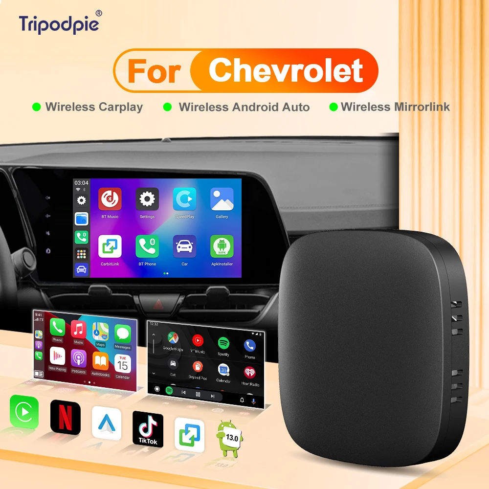 

Carplay Ai Box Wireless CarPlay Android Auto для Netflix Youtube для Chevrolet Cavalier Cruze Impala Malibu Silverado Spark