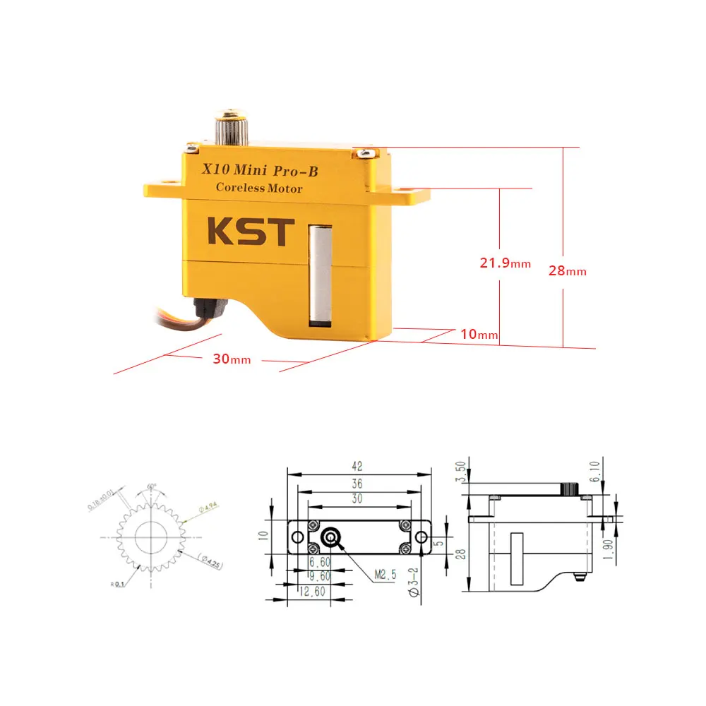 KST X10 Mini Pro 8.0Kgf.cm 0.08sek Digitaler Metallgetriebe-Servo für Wettkampfgleiter und Großmodellgleiter – Detail 19