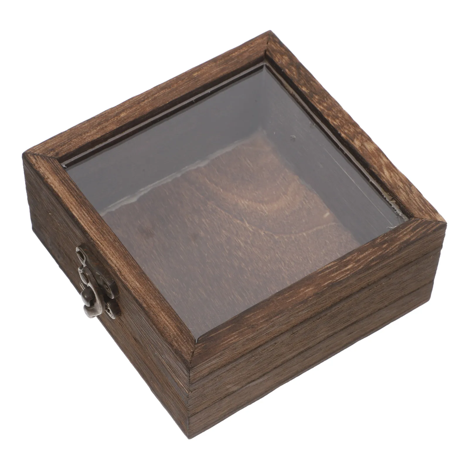 Rustic Wooden Display Case Flip Top for Insect Specimen Butterfly Rock Pressed Flower Shadow Box Memory Keepsake Craft