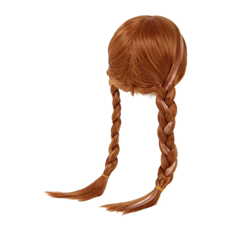 Wig untuk Cos Wig Halloween anak-anak Wig "Frozen" Anna Double Whip Elsa putri Wig Halloween anak-anak