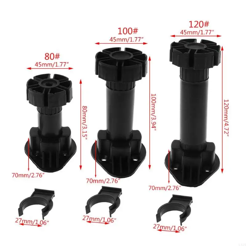 

4pcs Adjustable Height Cupboard Foot Cabinet Leg For Kitchen Bathroom L43B