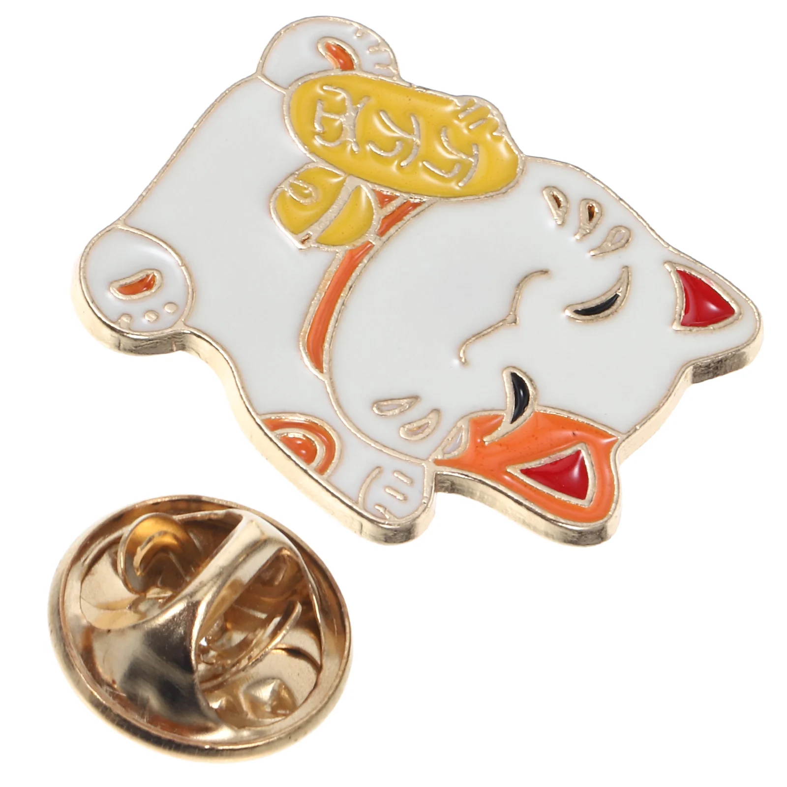

Cartoon Cat Brooch Japanese Style Lapel Pin Clothing Accessory Fortune Feline Badge Adorable Decoration Durable Quality