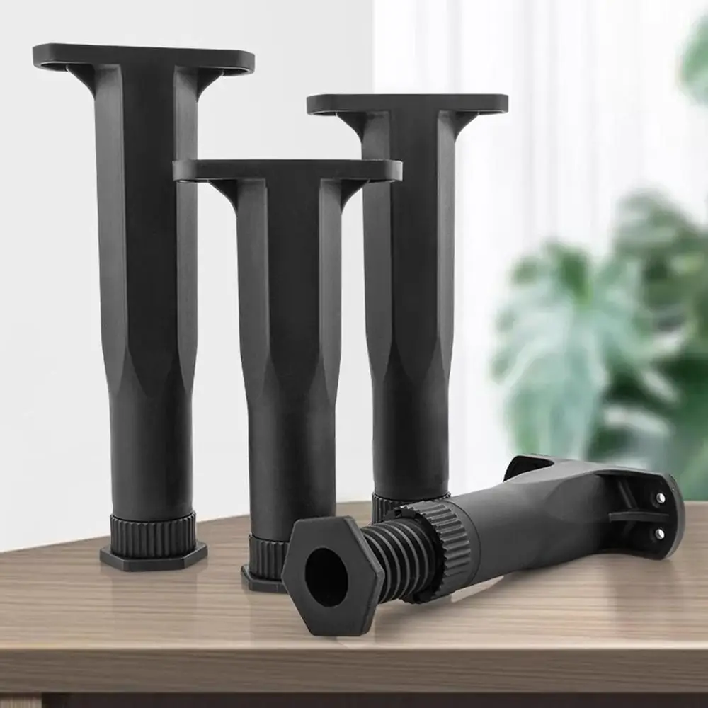 Adjustable Height Bed Frame Support Legs PP Load-bearing Bed Slats Support Legs Heavy Duty Black Bed Legs Replacement