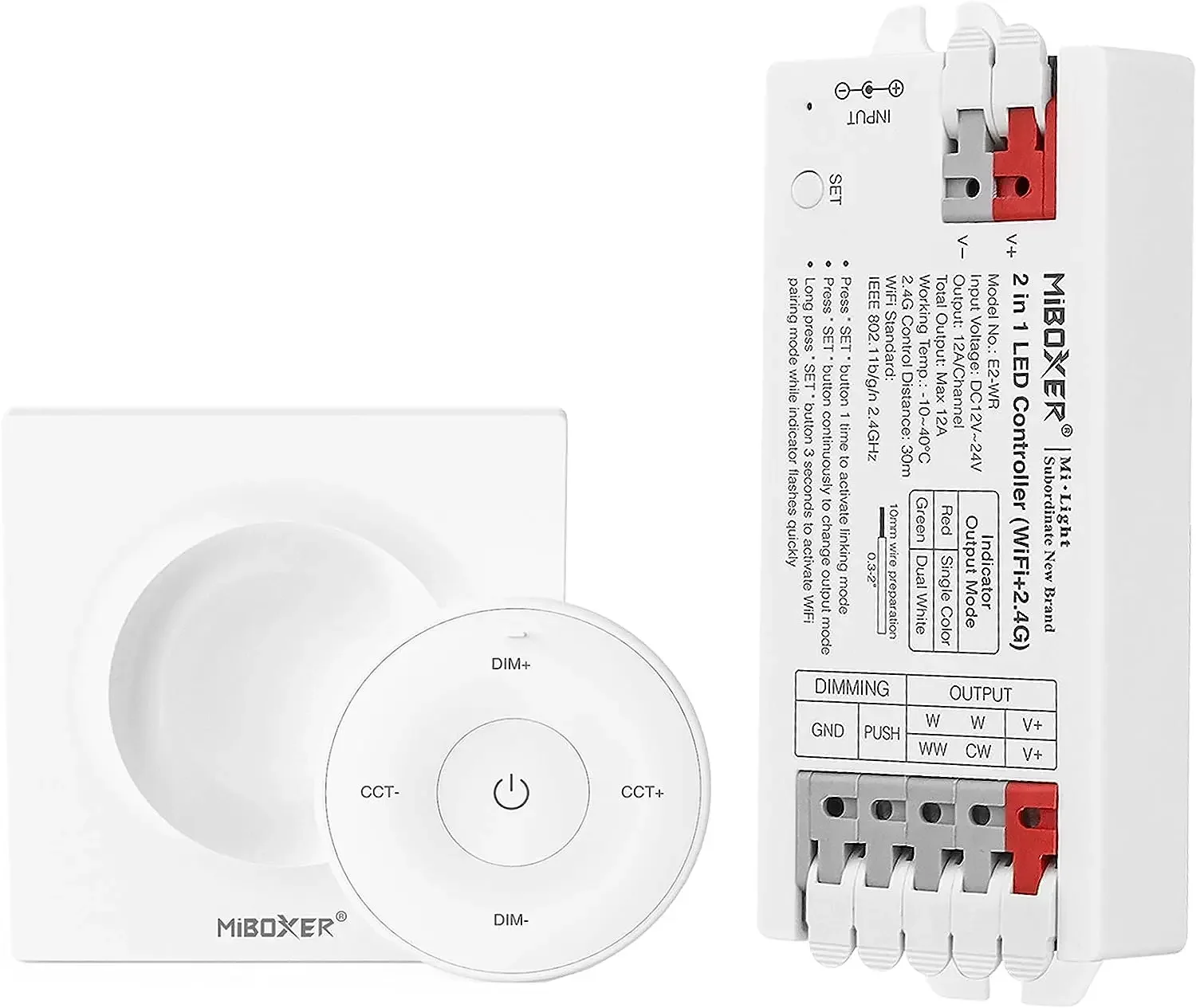 Imagem -04 - Miboxer-fita Led de Cor Única Wifi Zigbee 2.4g Controlador rf para dc 12v 24v Cor Única Dual Branco Tuya App em 1