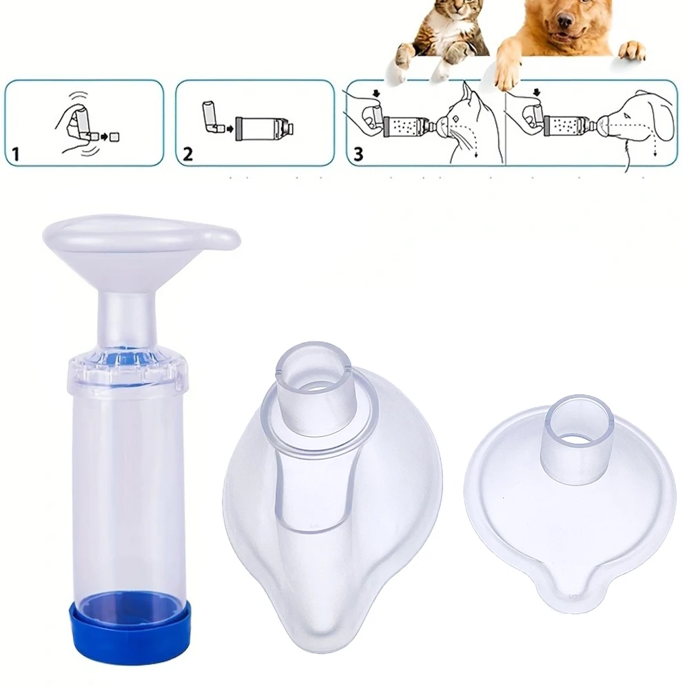 Pets Cat Dog Feline Canine Inhaler Spacer Medical Unit Aerosol Chamber Asthma Assist Inhalation Pump Oral And Nasal Nebulizer