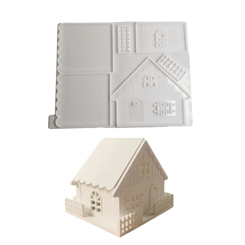 

Enchanting Snow House Scenes Creating Silicone Mould Set for House Frence Decors 97QE