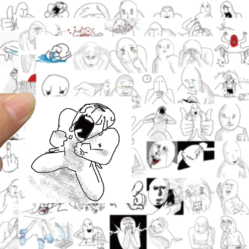 10/30/62 Stück Emotionale Nervenzusammenbruch-Spoof-Cartoon-Aufkleber für Telefon, Laptop, Gepäck, Skateboard, Graffiti-Aufkleber, lustige Scrapbooking-Sticker