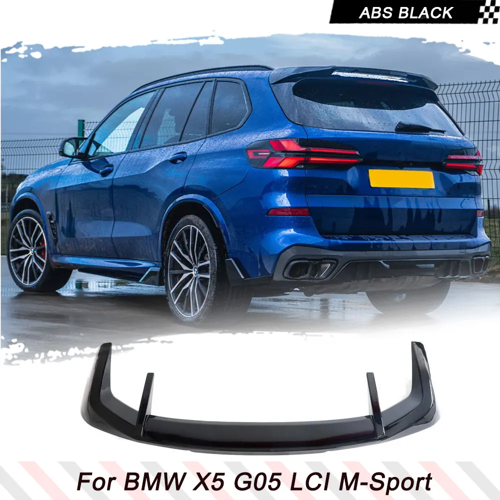 High Quality Glossy Black ABS Car Rear Roof Trunk Spoiler Splitters For BMW X5 G05 M-Sport LCI 2023 Car Rear Spoiler Wing Lip