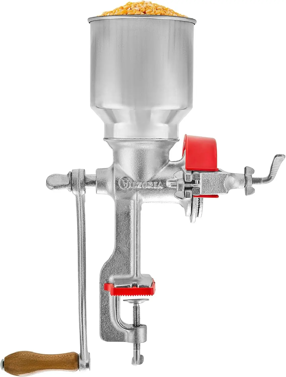 

Premium Manual Cast Iron Grain Mill with High Hopper, Ideal for Grinding Corn and Grains, Made in Colombia