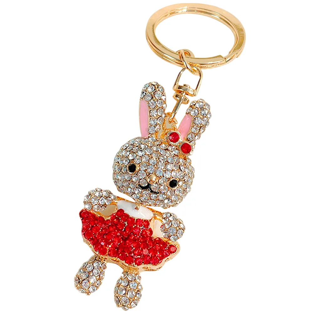 

Rhinestone Rabbit Keychain Cute Animal Metal Charm Keychains Bag Pendant Gifts For Kids Friends Party Favors Backpack