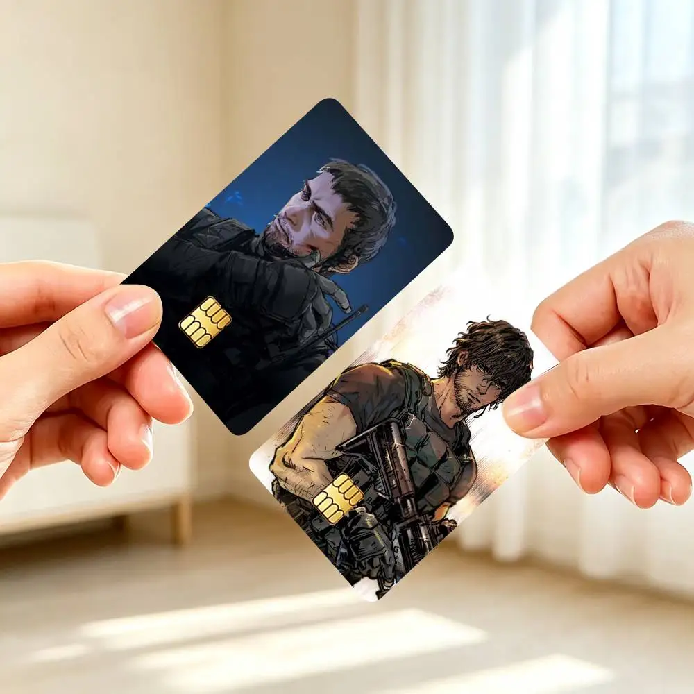 C-Chris Redfield Resident Evil Credit Card HD Stickers Small Chip Waterproof Sticker Game Card Decal Gift