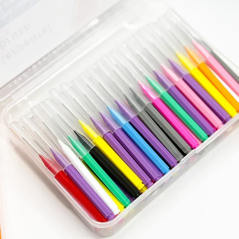 100 قطعة/صندوق فرش بين الأسنان حقيبة سفر لتنظيف الأسنان الرعاية الصحية الأسنان بين الأسنان المنظفات تقويم الأسنان الأسنان