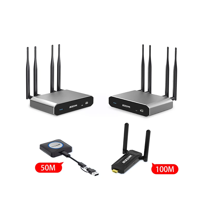 Wireless Presentation System 1-to-2 Display BYOD & BYOM Multi-Receiver Solution