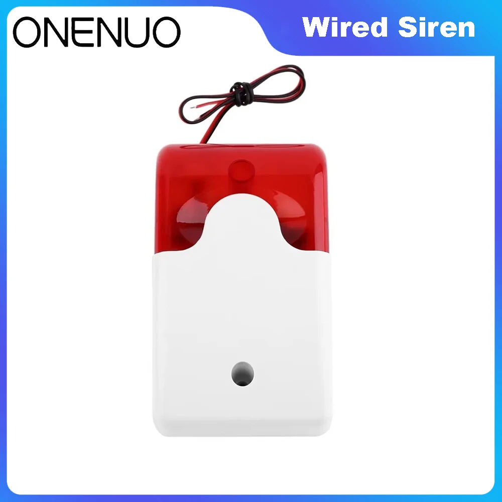 110dB Flash LED Strobe Light Wired Siren 12V Work For Burglar Alarm System Mini Strobe Siren Indicator Light Sound Alarm Siren