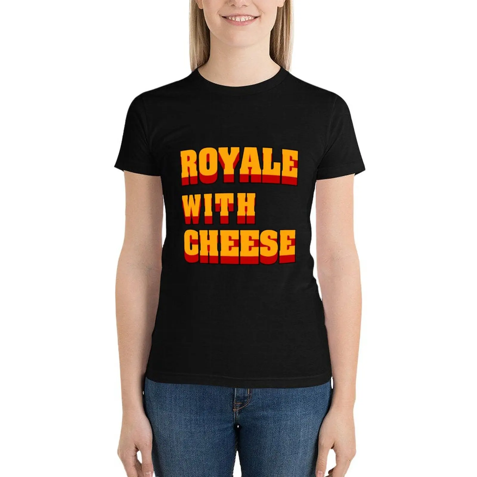 Pulp Fiction, Movie, quote, Royale with Cheese T-Shirt summer top lady clothes tight shirts for Women