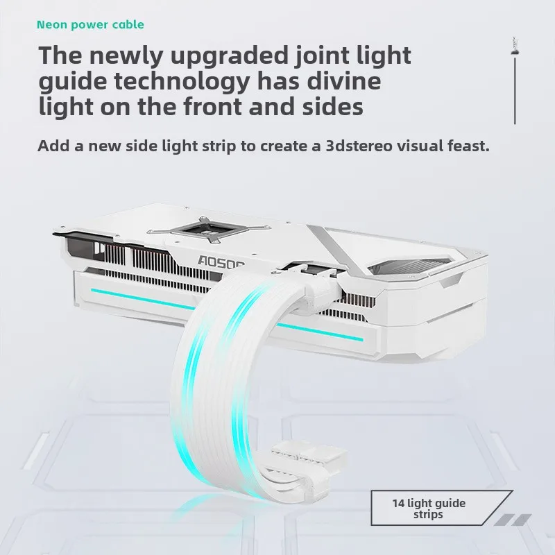 COOLMOON ARGB Meteor Light komputer 4.0 seria 16P karta graficzna 24PIN dekoracja płyty głównej przedłużacz zasilacza kabel neonowy — zdjęcie produktu 4