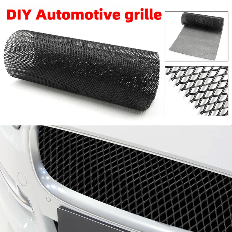 Car Universal Front Bumper Racing Grille Mesh Vent DIY Car Tuning Rhombic Grill Mesh Sheet Metal Alloy Net 100*33cm