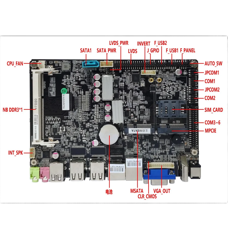 لوحة أم صناعية DDR3 قابلة للتخصيص من المصنع M500SE Wind 7/8/10/XP Linux مع منافذ 4LAN 6COM 5USB للعمل المكتبي للأعمال #1