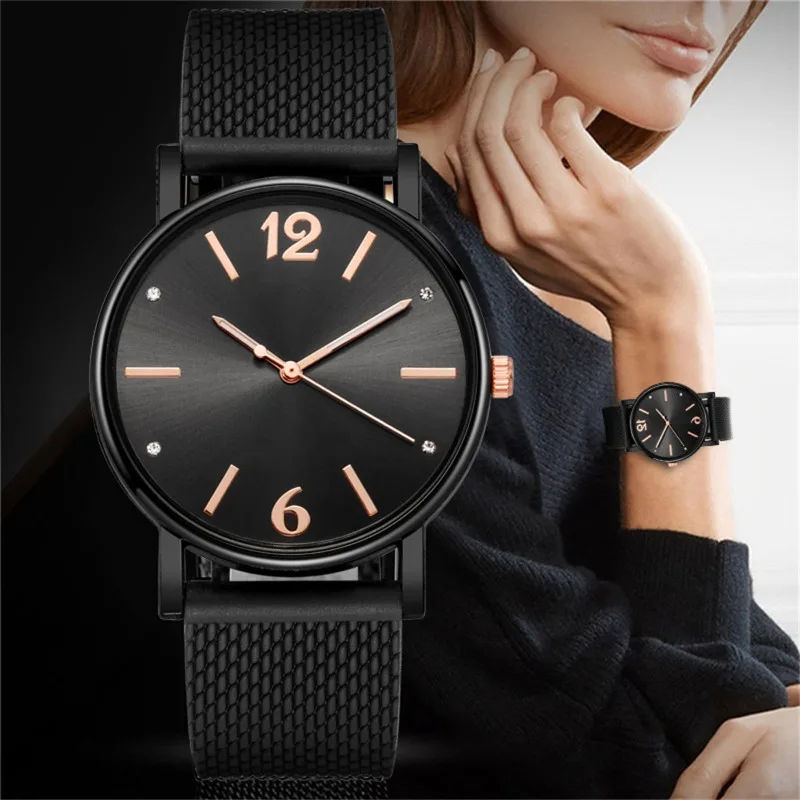 Luxury Stainless Steel Watch For Women Quartz Diamond Mesh Strap Watches Ladies Casual Digital Wristwatches Montre Femme