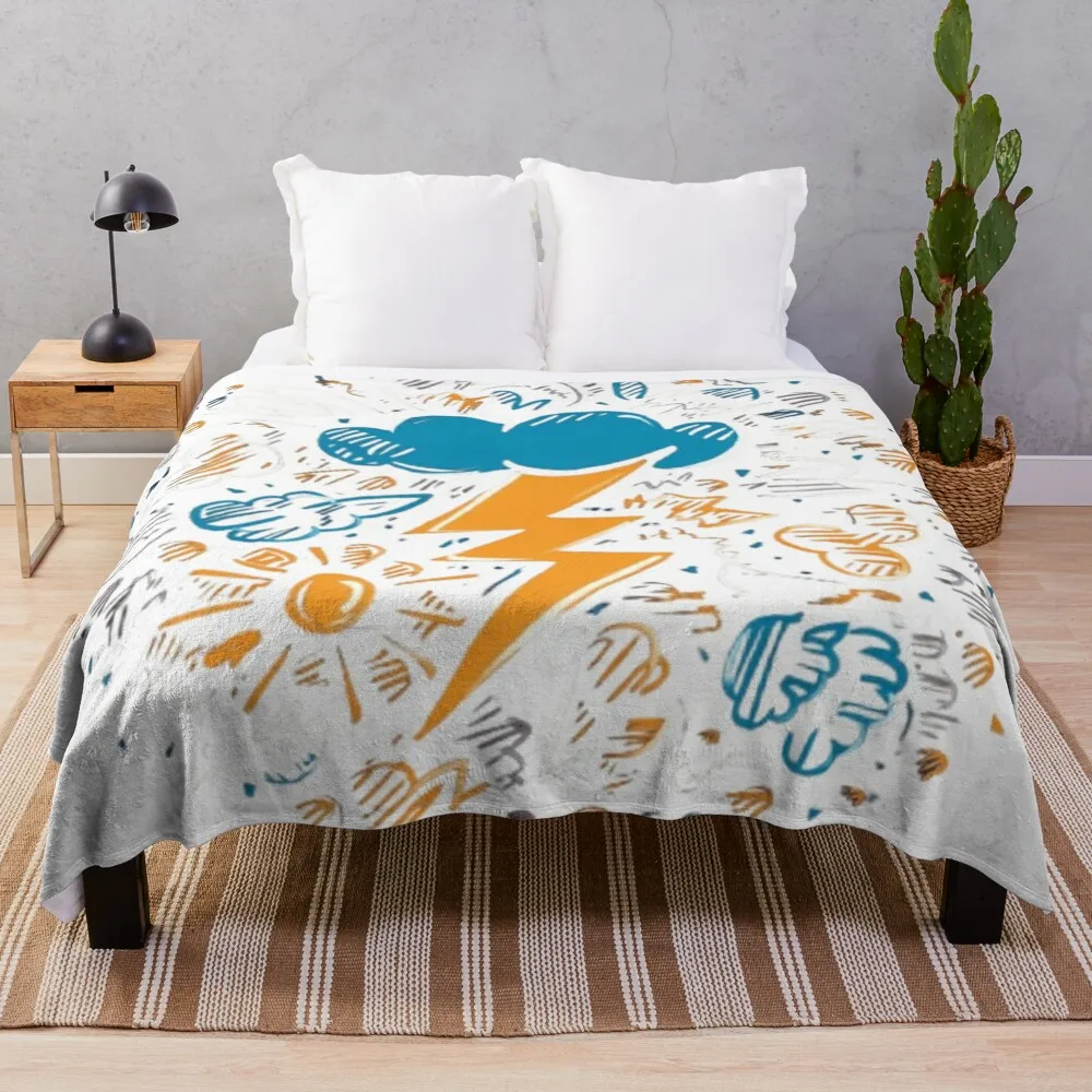 Electrifying Lightning Bolt Throw Blanket For Sofa Thin Bed covers Blankets