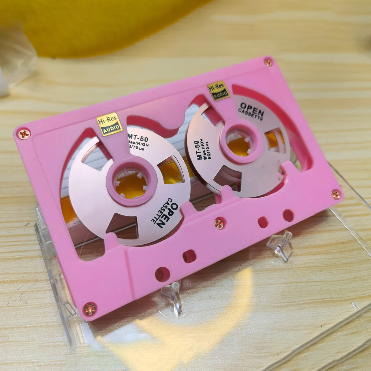 Neue Audio-Kassettenrolle zum Spulen, Kassette, 50 Minuten, leeres Klebeband, doppelseitige Metallrolle, hohles Gehäuse, selbstgemachtes, hochwertiges Design – Detail 6