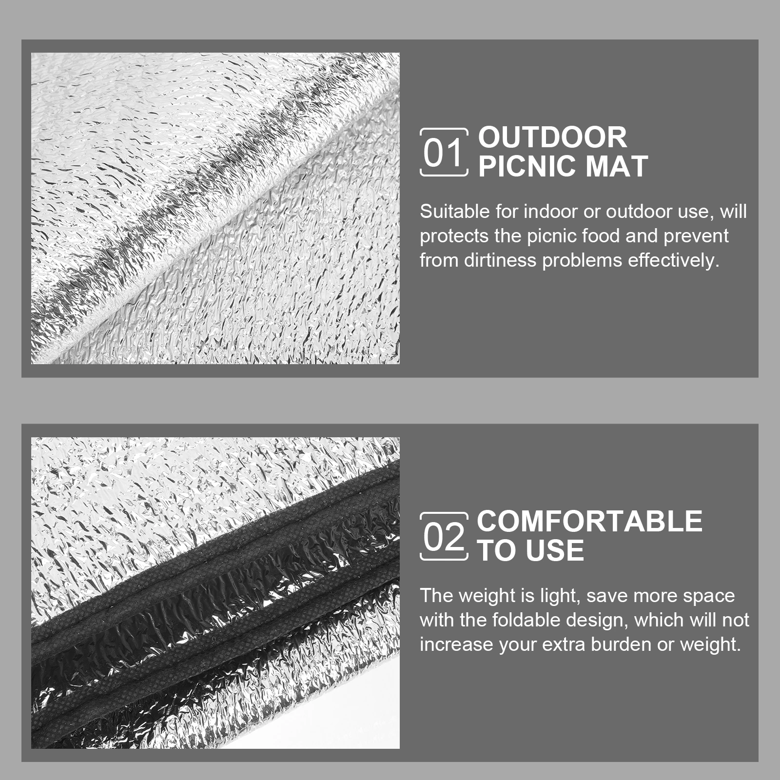 

Thickened Mat Picnic Beach Camping Outdoor Foldable Lightweight Dirt- for Grass Sand Parks Hiking