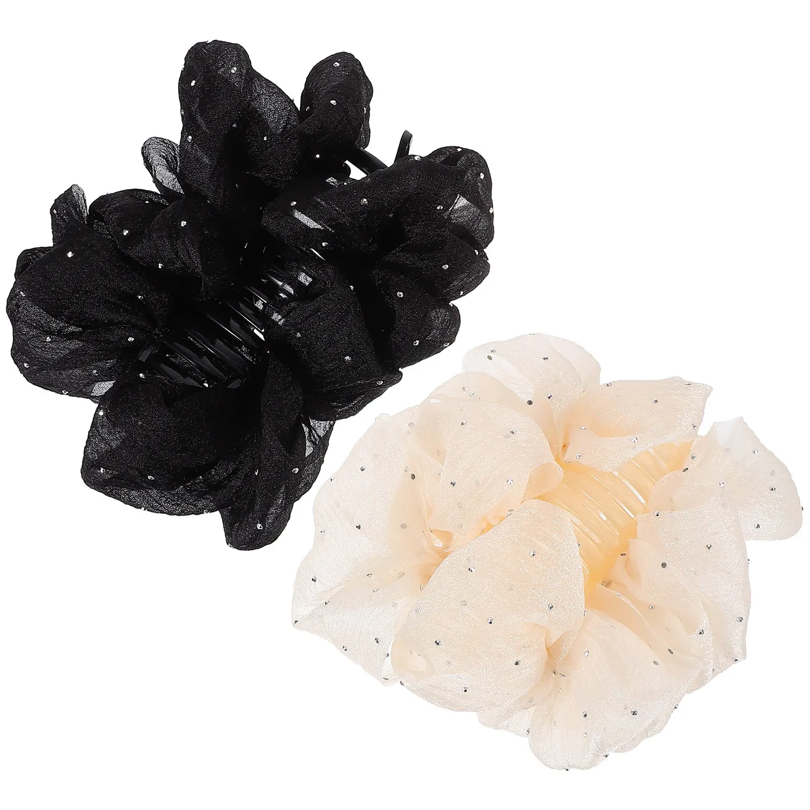 

2 шт. стильных шифоновых заколок-крабов для волос для женщин, легкие декоративные большие заколки-крабы, идеально подходят для вечеринок, свиданий, работы, фестивалей, в качестве подарка