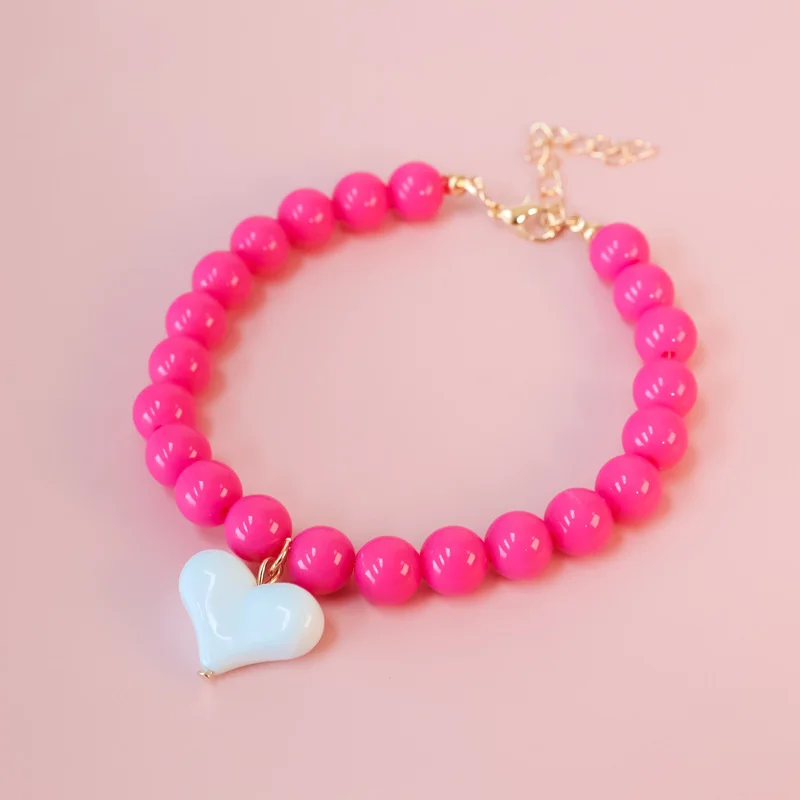Pet Pearl Collar Dog Princess Necklace Cat Jewelry Cute Heart Collar Puppy Accessories Dog Chain Chihuahua Wedding Jewelry Stuff