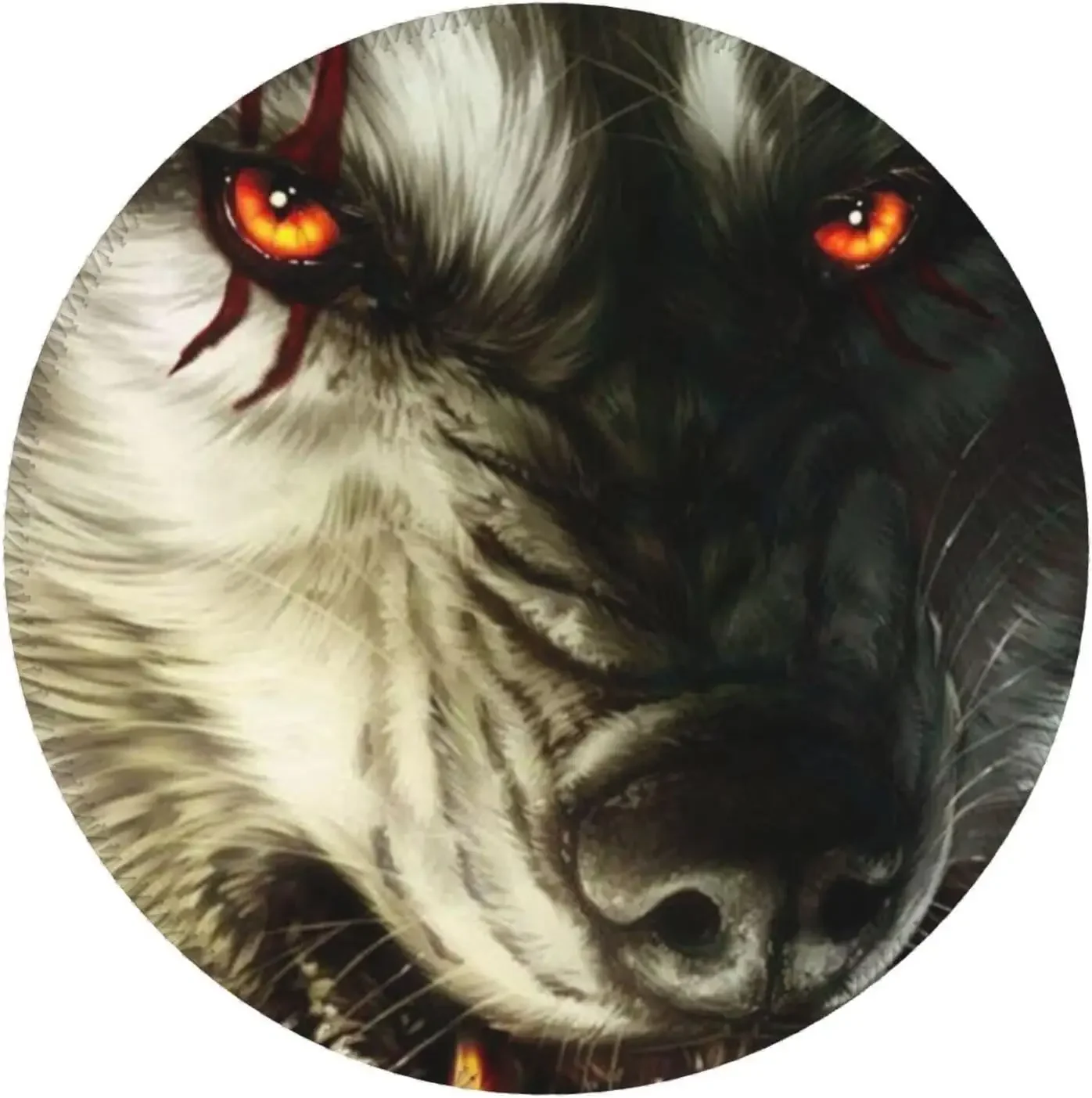

Круглый коврик для мыши Werewolf Bloody, коврик для мыши с дикими животными, нескользящий резиновый коврик для мыши для компьютерного стола, игрового ноутбука, офисной работы
