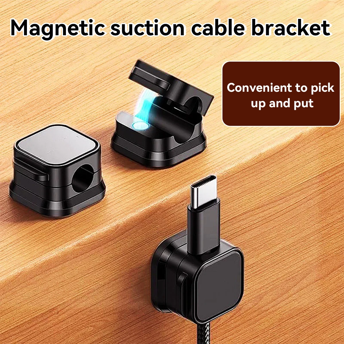 5/10 Stück magnetischer Kabel-Clip-Organizer, selbstklebender Kabelhalter für Auto/Zuhause/Büro, sanft ziehender Ladekabelhalter