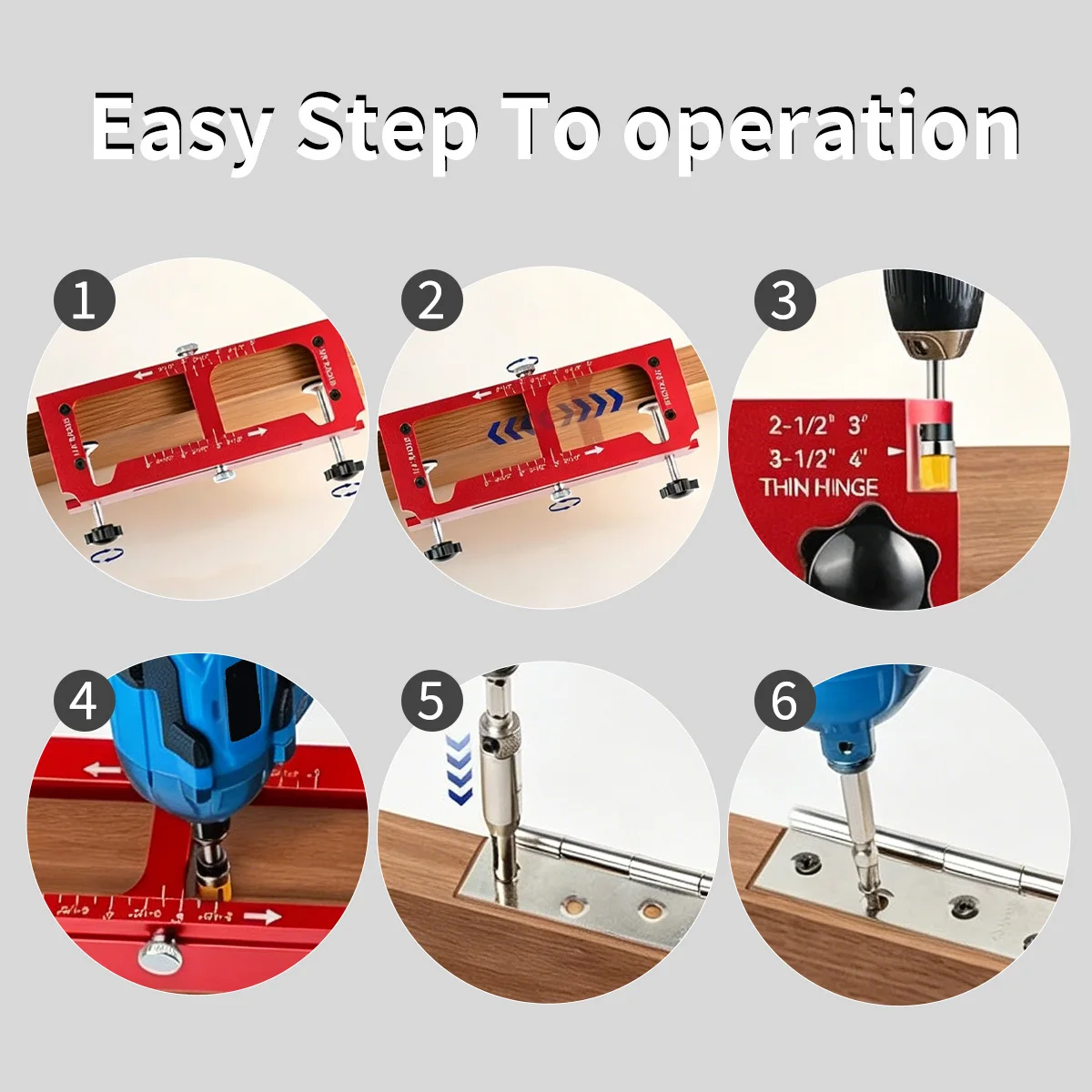 2 in 1 Hinge Drilling Fixture Combination Durable Door Frame Stable Locator Woodworking Installation Screws DIY Auxiliary Tools view 6