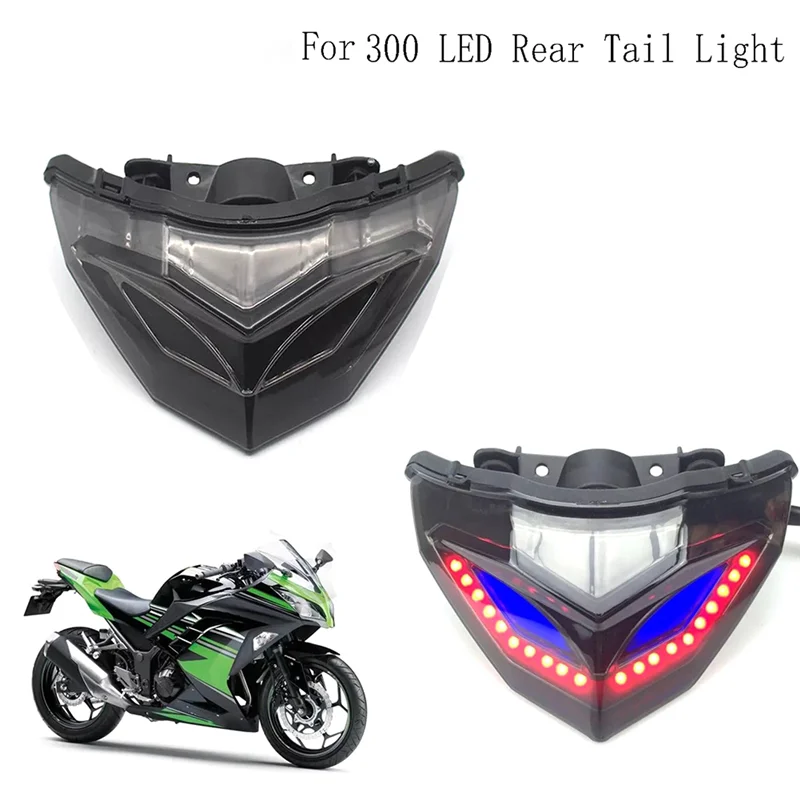 

High Quality For Kawasaki Ninja 300 LED Rear Tail Light With Integrated Red Brake Light & Turn Signals Lights