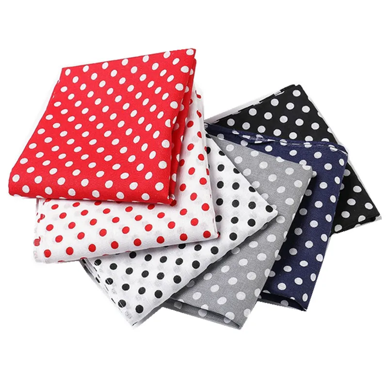 3Pcs 50x50cm 100% Cotton Retro Polka Dot Printed Headband Men Women Handkerchiefs Square Bandanas Tea Party Favors