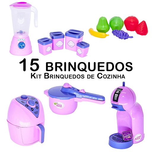 Children's Kitchen Pots Coffee maker Fruit Blender 15 PCs